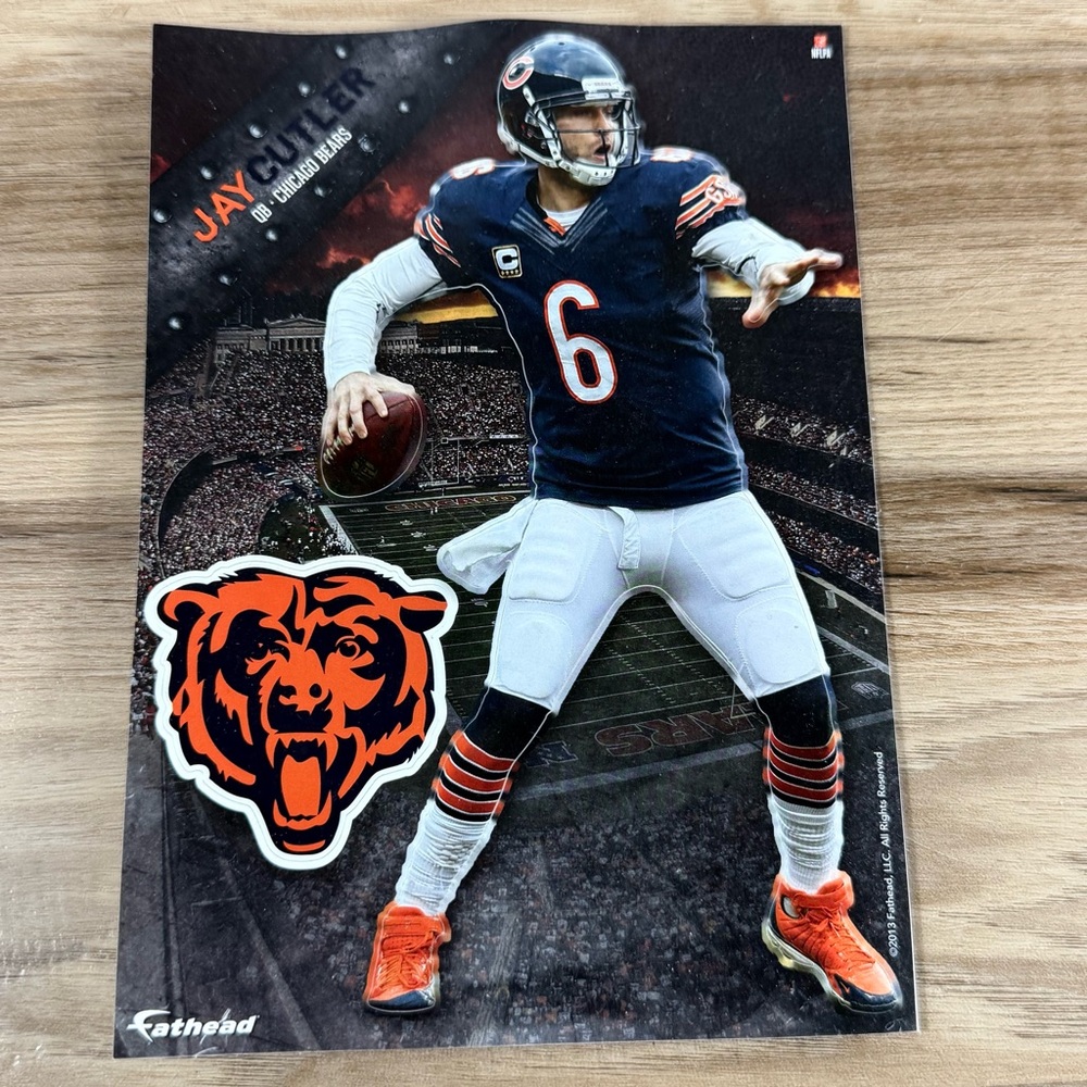2013 Mini Fathead Tradeable Chicago Bears Jay Cutler Brand New Unused